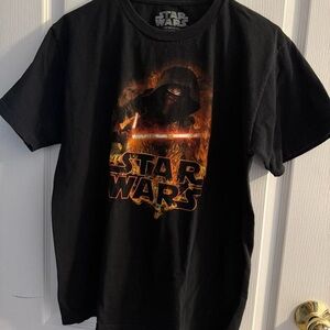 Star Wars Black Tee with Fiery Graphic